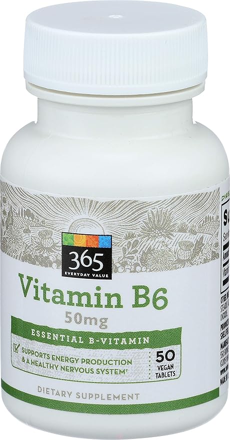 365 by Whole Foods Market, Vitamin B6 50Mg, 50 Count (Pack of 2)