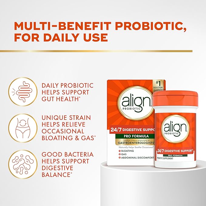 Align Probiotic, Pro Formula, Probiotics for Women and Men, Probiotics for Digestive Health, Men and Womens Probiotic Capsules Help Relieve Occasional Bloating & Gas*, 30 Capsules