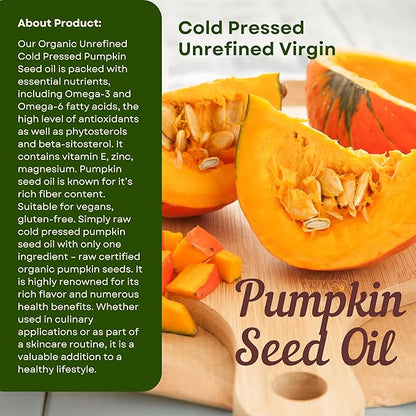 100% Pure Organic Unrefined Virgin Pumpkin Seed Oil All Natural 1 Gallon (128 fl.oz)