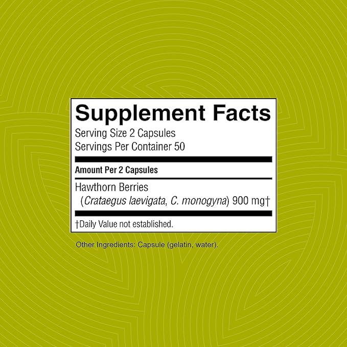 Nature's Sunshine Hawthorn Berries, 100 Capsules | Helps Enhance Heart Muscle Function and Provides Circulatory System Support