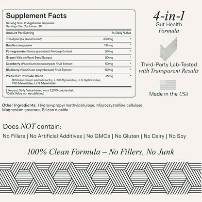 Adapt Naturals 4-in-1 Biome Protect Prebiotics, Probiotics Supplement Postbiotics & Polyphenols for Microbiome, Gut Health & Defense for Women & Men, 30 Day Supply