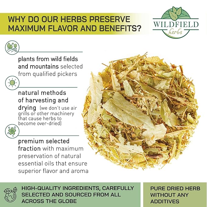1.8 oz. Linden Tea Loose Leaf Te De Tilo Dried Linden Blossom Herb (Tilia Cordata) - 50g Tea Herbal Lipa Tila