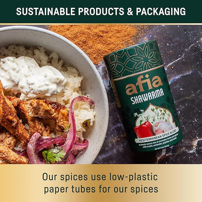 Afia Shawarma Seasoning | Mediterranean Spice Blend for Shawarma, Garlic Sauce (Toum), Flatbreads, Kebab, Kofta & Grilled Meat | Bold Middle Eastern Flavor with Cumin & Coriander | 2.2oz