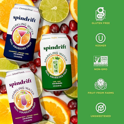 Spindrift Mocktail Variety Pack Can 12 Ounce (Pack of 24)