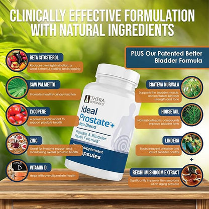 Advanced Men's Prostate Support by Ideal Prostate Plus Ultra with Reishi Mushroom, Saw Palmetto, Lycopene and More for Natural Relief
