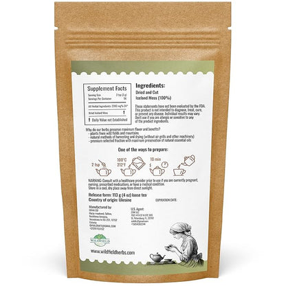 4 oz. Icelandic Moss Iceland Moss Herbal Tea (Cetraria Islandica) - 113g Herb Tea Liquen De Islandia