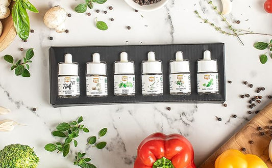 Spice Drop Pack Of 6 Herbs Extracts - 100% Natural - For Cooking, Baking, Sauce, Dips - Each 0.17oz (180 drops) | Holiday Gift Pack | Authentic Flavor | Vegan | Keto & Paleo Friendly | Non-GMO