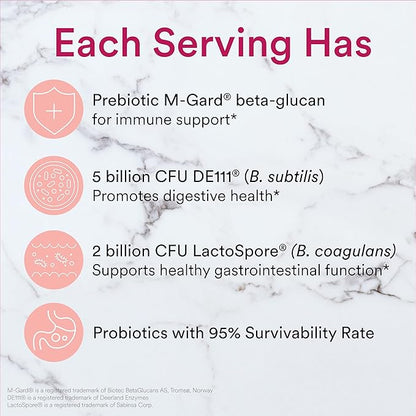 SmartyPants Adult Probiotic & Prebiotic Gummies for Digestive Health: Gut Health Supplement, Clinically Studied Prebiotic for Immune Support, Strawberry, 60 Count (30 Day Supply)