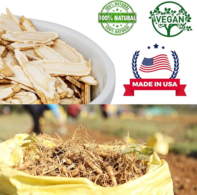 1LB American Ginseng Slices from Wisconsin,American Wisconsin Ginseng Slices Root for Tea, Energy for Men Women Mental Health Boosts Immunity, 花旗參/西洋參, Long Strip 4OZ/ 4Boxes,