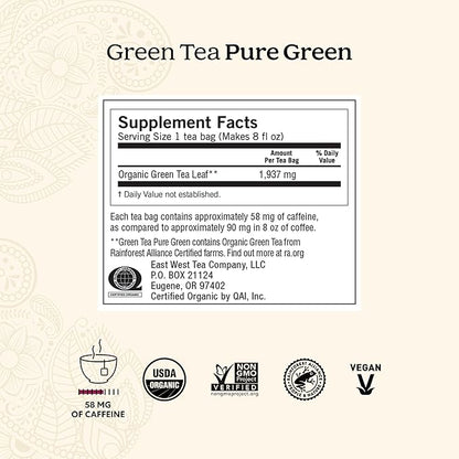 Yogi Tea Pure Green Tea - 16 Bags per Pack (4 Packs) - Organic - Supports Overall Health & Provides Antioxidants