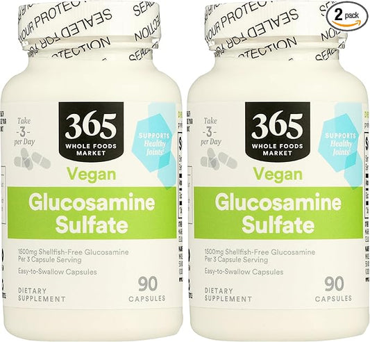365 by Whole Foods Market, Glucosamine Sulfate 1500 Mg, 90 Veg Capsules (Pack of 2)