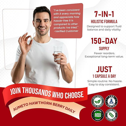 7 in 1 Ultra Hawthorn Berry with Uva Ursi Dandelion Cranberry Apple Cider Vinegar - Heart, Kinney Health Support