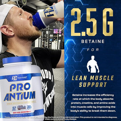 Ronnie Coleman Signature Series Pro-Antium Whey Protein Powder with BCAA’s and EAA’s, Creatine for Recovery and Lean Muscle Support, 30g Protein Per Serving, Double Chocolate Cookie, 5 Lb