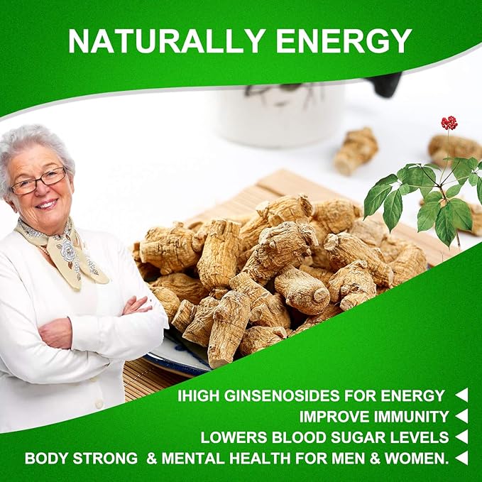 1LB American Ginseng Slices from Wisconsin,American Wisconsin Ginseng Slices Root for Tea, Energy for Men Women Mental Health Boosts Immunity, 花旗參/西洋參, Long Strip 4OZ/ 4Boxes,