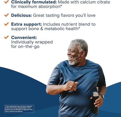Bariatric Fusion Bariatric Calcium Supplement Chews | Calcium Citrate with Vitamin D3 Bariatric Vitamin | Sugar Free Chewable | 500mg | Vanilla | 60 Count