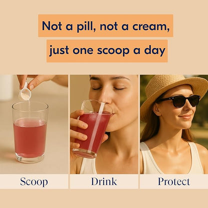 The First 3-in-1 Drinkable Skincare, by World-Class Dermatologist & Skin Surgeon, Regenerative Formula, Nicotinamide, Collagen Peptides, Biotin, Glutathione (30 Servings, Melon Sunrise)