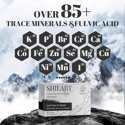30,000 MG Shilajit Tablets, 100% Shilajit Pure Himalayan Organic, Shilajit for Men and Women Rich in Fulvic Acid & 85+ Trace Minerals, Shilajit Supplement for Energy & Immune System, 360 Count