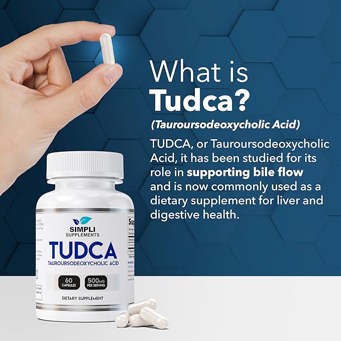 TUDCA 500mg per Serving | 60 Capsules (30 Day Supply) | Tauroursodeoxycholic Acid for Your Liver | Powerful Tudca Supplement