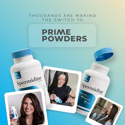 Spermidine Capsules 𝗚𝗟𝗨𝗧𝗘𝗡 𝗙𝗥𝗘𝗘 99% Concentration 100x More Potent Than Wheat Germ Extract for Anti-Aging DNA Telomere Support