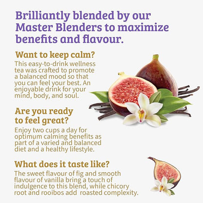 Twinings Superblends Adaptogens Calm with Ashwagandha Fig & Vanilla Flavoured Herbal Tea, Naturally Caffeine-Free, 18 Tea Bags (Pack of 6), Enjoy Hot or Iced, 108 Teabags