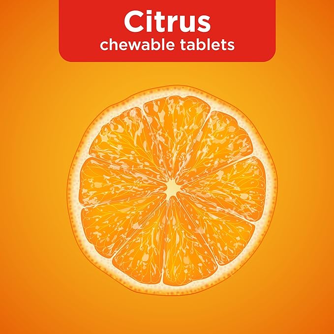 Amazon Basic Care Immune Support Citrus Chew Tablets, 32 Count (Pack of 2)