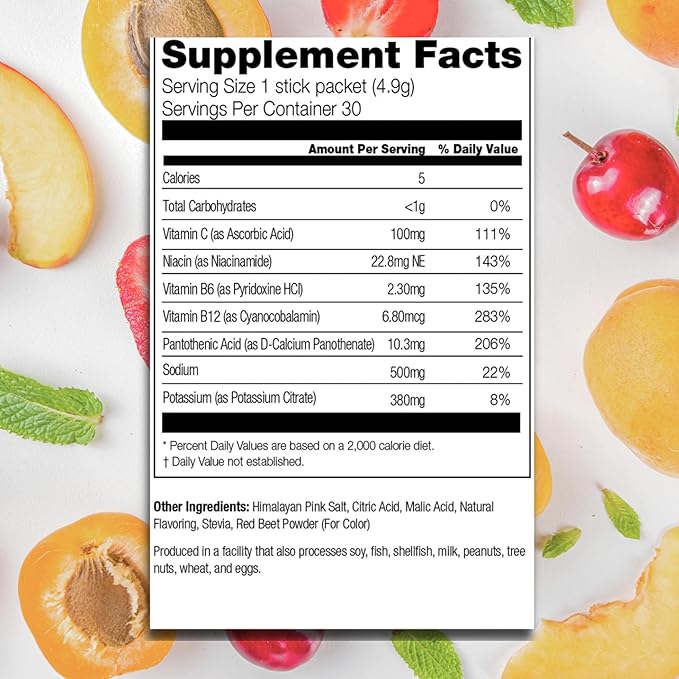 310 Hydrate Electrolytes Powder Packets - No Sugar Hydration Packets with Key Vitamins & Minerals - Keto Friendly - Tasty Sugar Free Electrolyte Drink - 30 Single Servings - Strawberry