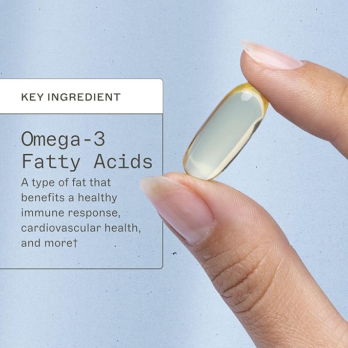 Amy Myers MD Complete Omega-3 Softgels - Fish Oil Supplement for Cardiovascular & Immune System Support - Non-GMO, Non-Dairy & Non-Soy - 60 Softgels (60 Servings)