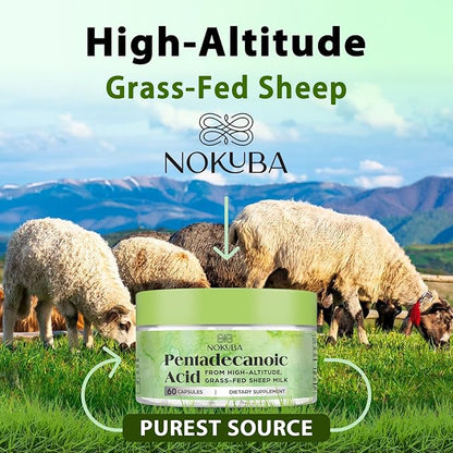 Pentadecanoic Acid | 300mg High-Altitude Sheep Milk Sourced | 60 Capsules