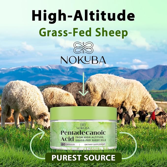 Pentadecanoic Acid | 300mg High-Altitude Sheep Milk Sourced | 60 Capsules