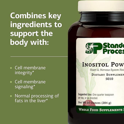 Standard Process Inositol Powder - Daily Heart Supplement for Cardiovascular & Nervous System Support - Gluten-Free, Non-Dairy & Non-Soy - 10 Ounces (405 Servings)