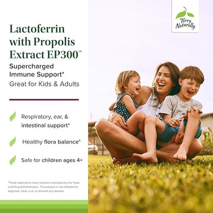 Terry Naturally Lactoferrin with Propolis Extract EP300 - Supplement for Immune Support - Respiratory, Ear & Intestinal Support - 30 Tablets (30 Servings)