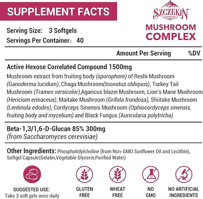 1500mg Liposomal Active Hexose Correlated Supplement,720 Soft Gels Beta-Glucans with Natural Mushroom Extract, Immune System, Liver Function, Maintain T-Cell & Killer Cell Activity