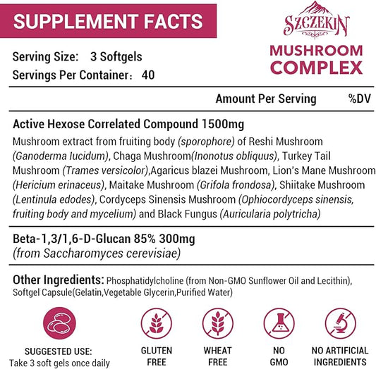 1500mg Liposomal Active Hexose Correlated Supplement,720 Soft Gels Beta-Glucans with Natural Mushroom Extract, Immune System, Liver Function, Maintain T-Cell & Killer Cell Activity