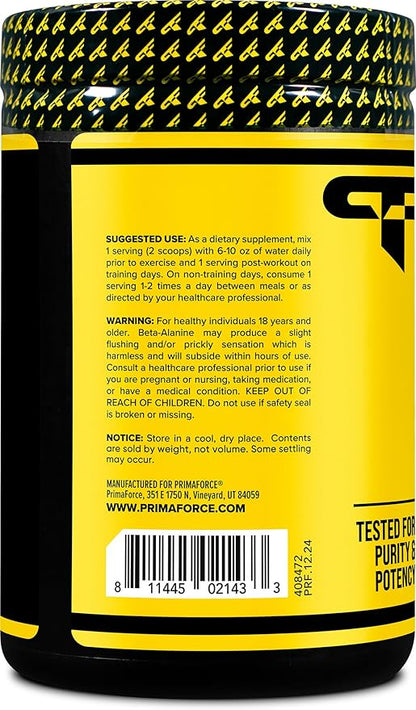 Primaforce Beta Alanine Powder 500 Grams (1.1lbs) Unflavored - Pre Workout and Post Workout Supplement