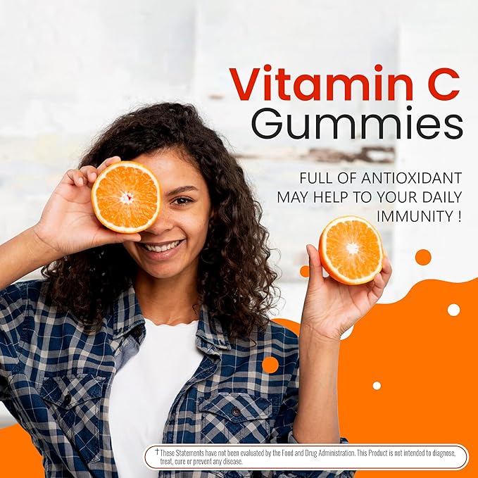 Vitamin C Gummies with Zinc Probiotics for Immune Support Non-GMO Gluten Free Supplements 60 Gummies
