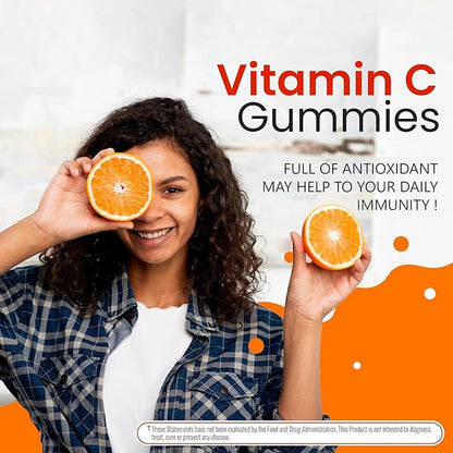 Vitamin C Gummies with Zinc Probiotics for Immune Support Non-GMO Gluten Free Supplements 60 Gummies