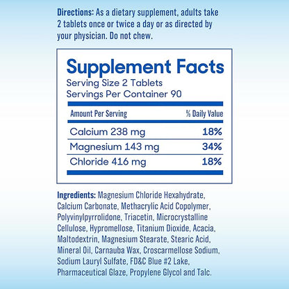 SlowMag Muscle & Heart Magnesium Chloride Supplement with Calcium, 180 Count, Supports Muscle Relaxation, Heart, Nerve & Bone Health, High Absorption (Pack of 2)