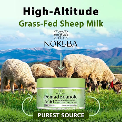 Pentadecanoic Acid | 300mg High-Altitude Sheep Milk Sourced | 60 Capsules