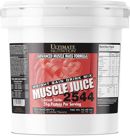 Ultimate Nutrition Muscle Juice, Weight Gain Drink Mix - Mass Gainer Workout Powder for Men & Women - Supplement for Lean Muscle Growth & Immune Support with 55g Protein - Strawberry, 10.45lb