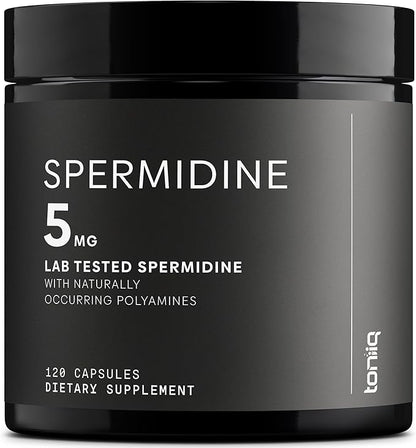 Toniiq Ultra Concentrated 500mg Spermidine Supplements for Men and Women - Non-Synthetic Spermidine Standardized to No Less Than 1% Spermidine - 5mg Spermidine per Serving Rice Germ Extract