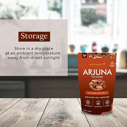 7.05 Ounce Arjuna Powder, Terminalia Arjuna Bark Supplement, No Preservatives, Vegan and GMP Certified- 3.52 Ounce (100g Pack of 2)