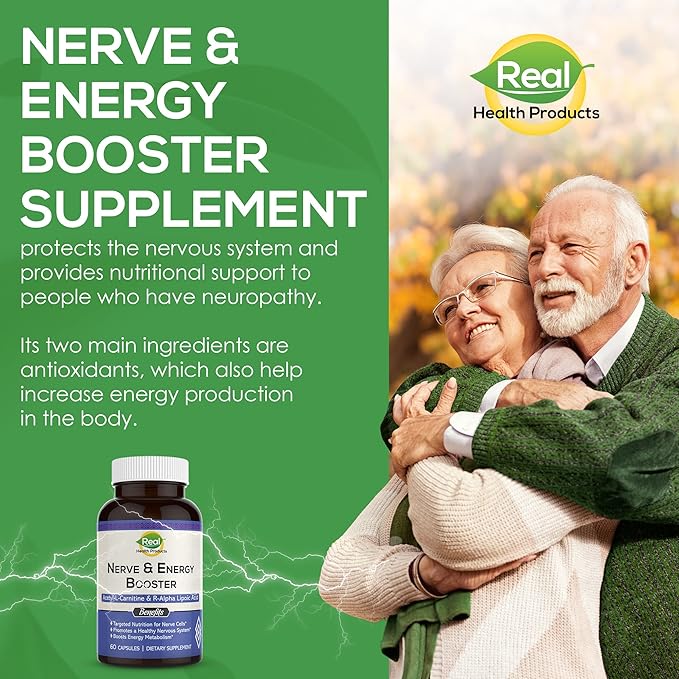 ALA Supplement - R-Alpha Lipoic Acid 300mg & Acetyl L-carnitine 1000mg - Nerve & Energy Booster for Nerve, Cardiovascular, Cognitive Function & Antioxidant Support, 60 Capsules, 30 Days Supply