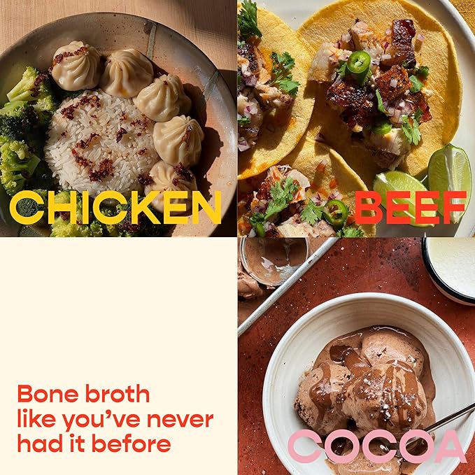 Pikora Bone Broth Sample Pack (2 Pack, 8 Servings) | High-Protein, Gluten-Free, Collagen-Rich, No Sugar, Keto & Paleo Friendly | 11g Protein, 50 Calories per Serving