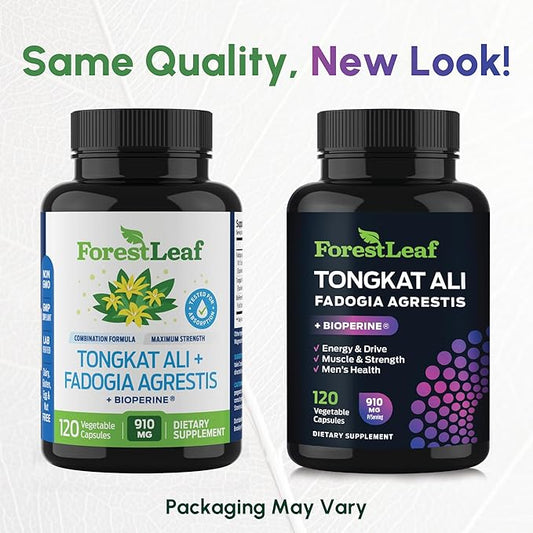 Tongkat Ali and Fadogia Agrestis for Men Supplement w/BioPerine - Tonkat-Ali Max Strength 200:1 Extract - Long Jack Tongkat-ali for Men - Muscle Growth, Performance & Energy - 120 Powder Capsules