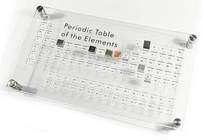 Acrylic Periodic Table Science Education Collection Bracket for Element Cubes + 9pcs 0.39" 10mm Engraved Density Up to 99.99% Pure Metal - Aluminium Bismuth Carbon Copper Iron Nickel Zinc Titanium Tin