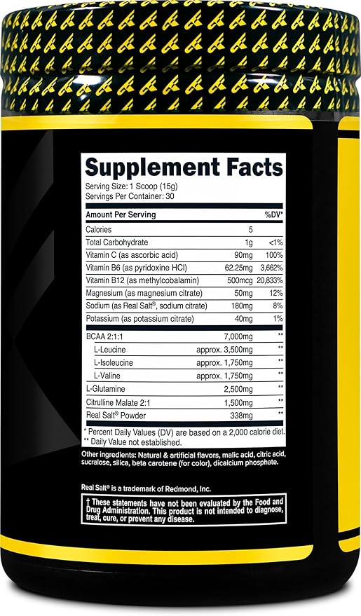 Primaforce BCAA Powder (Pineapple Mango) (30 Servings) - 7000MG 2:1:1 BCAAs, Post-Workout Drink with Amino Acids and Real Salt