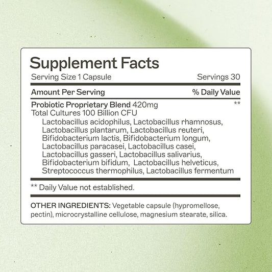 Amy Myers MD Probiotic Capsules 100 Billion - Maximum Strength Daily Probiotic - Gastrointestinal Health Supplement - Digestion & Immune Support