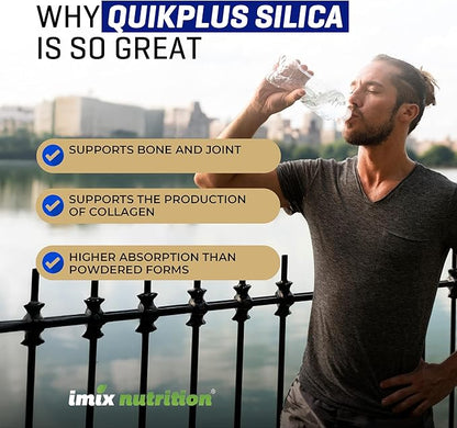 QuikPlus Liquid Mineral Supplement for Adults – Vegan, Gluten-Free, All Natural, Highly Bioavailable – 2 oz Bottle (Silica)