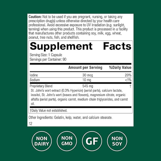 Standard Process St. John's Wort-IMT - Herbal Supplement for Sleep & Stress Relief - Supports Balance & Relaxation - Non-Dairy, Non-Soy & Gluten-Free - 90 Capsules