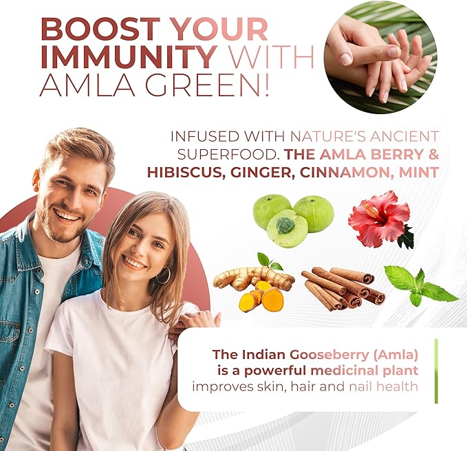 Amla Powder & Green Tea Superfood Supplement with Hibiscus, 20x Ultra Concentrated Amla, Antioxidant Support, Made with Oolong Tea and Indian Gooseberries, Organic, Vegan, Hibiscus, 30 Servings